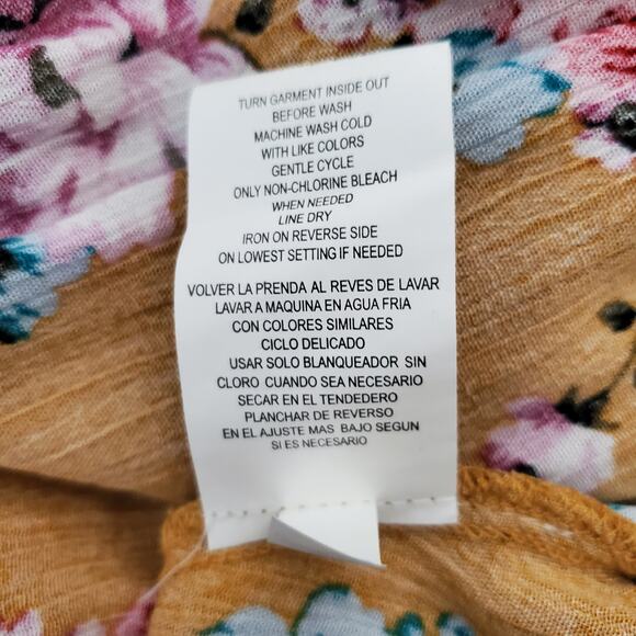 Rewind Floral Mini Dress Gold Metal Womens XXL New - Picture 5 of 7